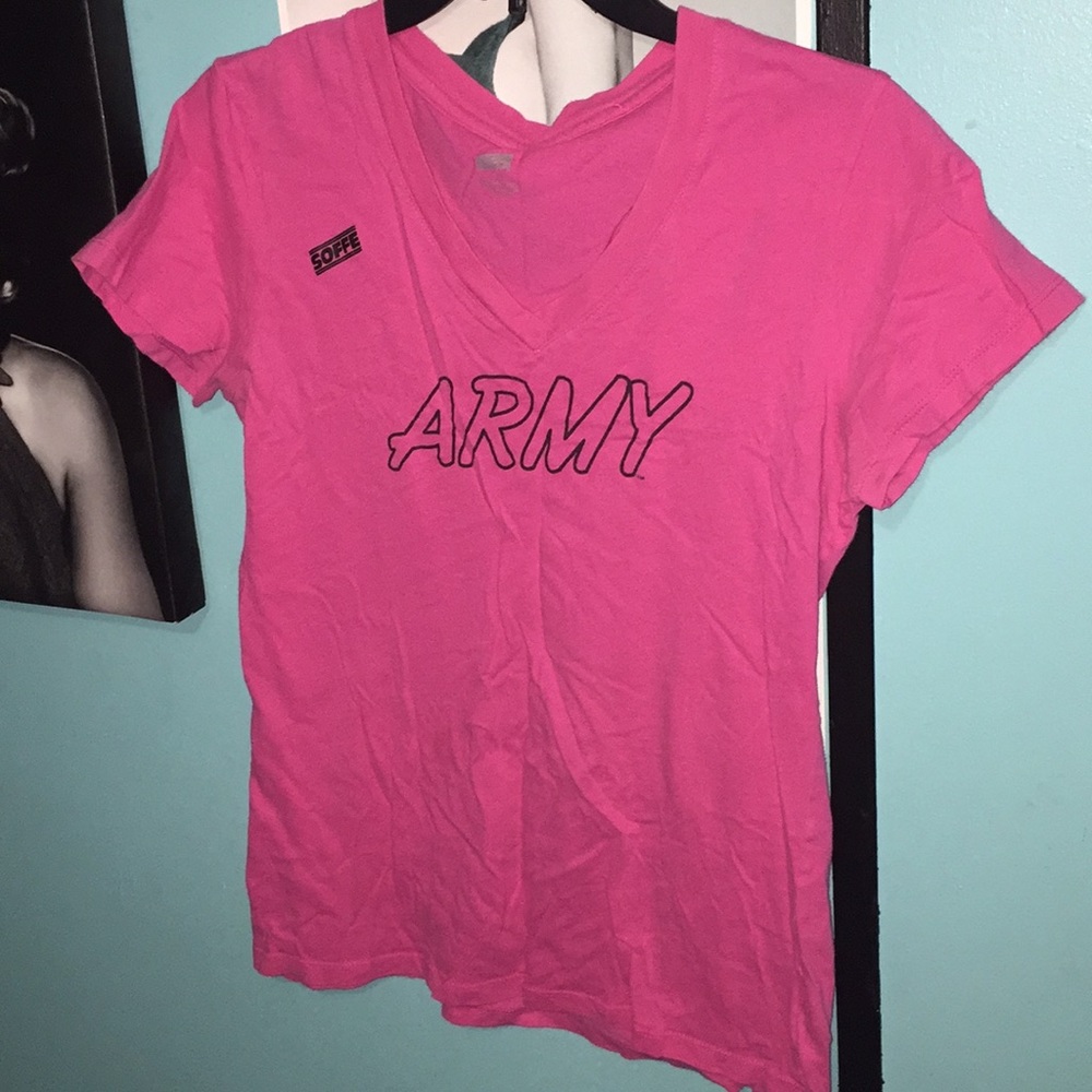 Pink “Army” V-neck T-Shirt! Only worn a few times
